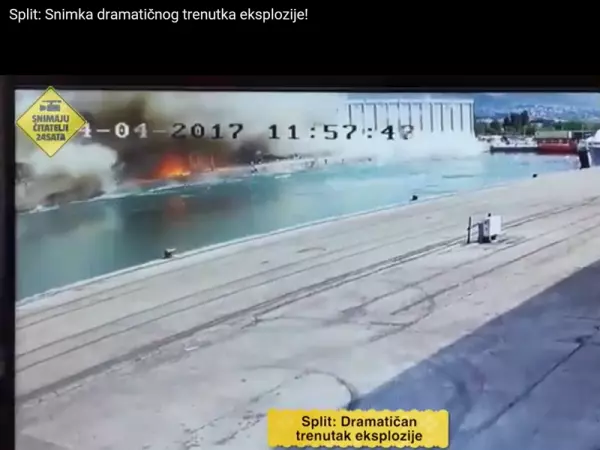 Четыре человека пострадали в результате мощного взрыва в порту хорватского города Сплит