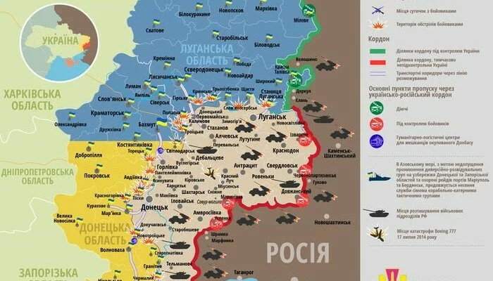 Боевики открывали огонь по всей линии Донбасского фронта. Опубликована карта