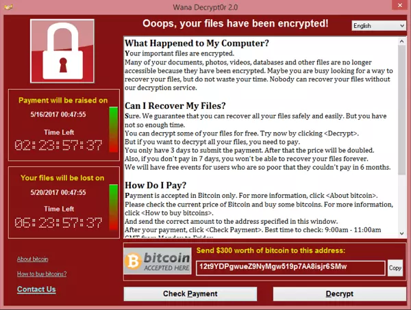 Опасный вирус-вымогатель WannaCry обзавелся «родственником»