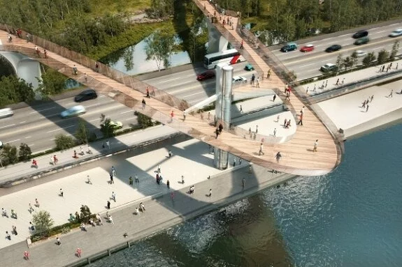 В центре столице РФ над будущим ландшафтным парком «воспарит» мост