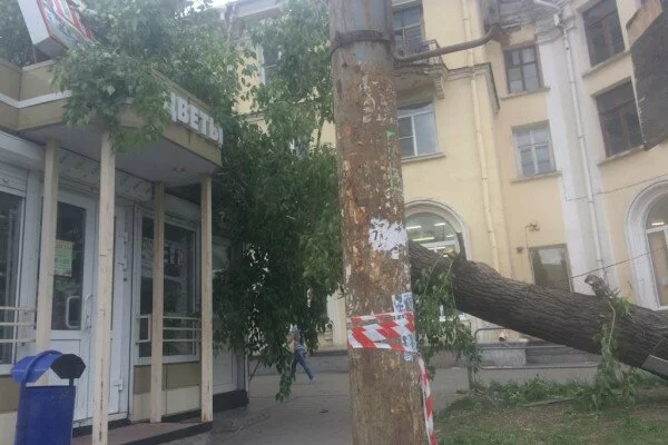 Стихия разгулялась не на шутку: В Челябинске на пенсионерку упал строительный забор